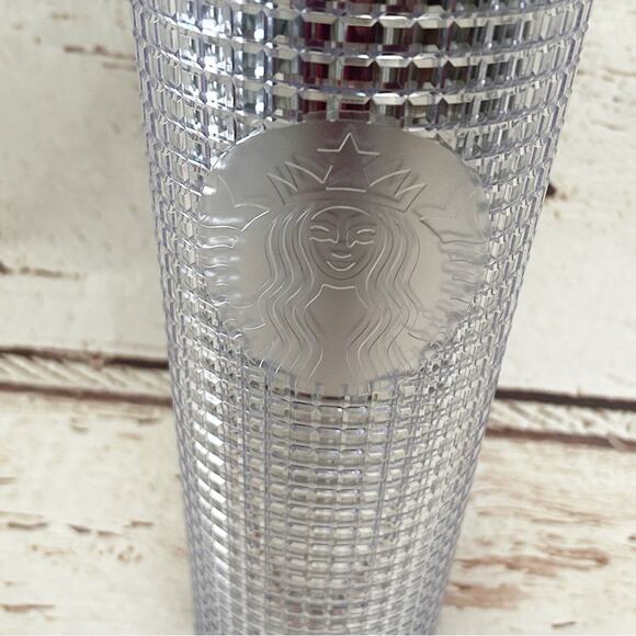 STARBUCKS Silver Grid Disco Venti Cold Cup Tumbler - Picture 3 of 3
